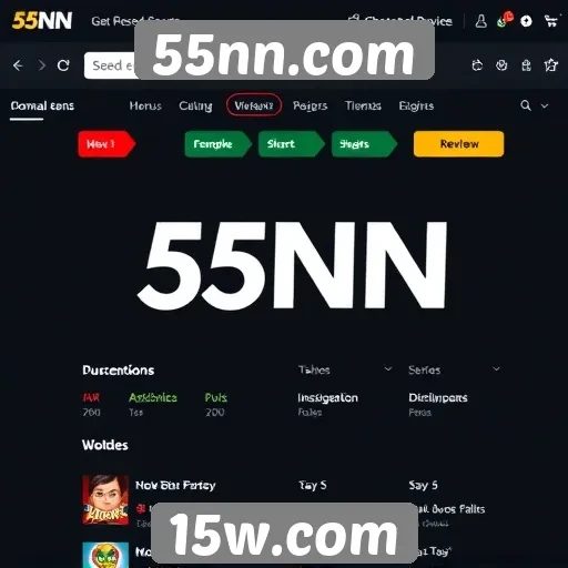 Inovação na interface do usuário do site 55nn.com